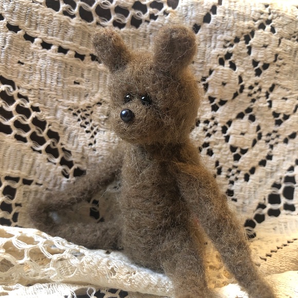 COPY - Handmade Needle Felted Teddy Bear with removable Santa hat - Picture 5 of 9